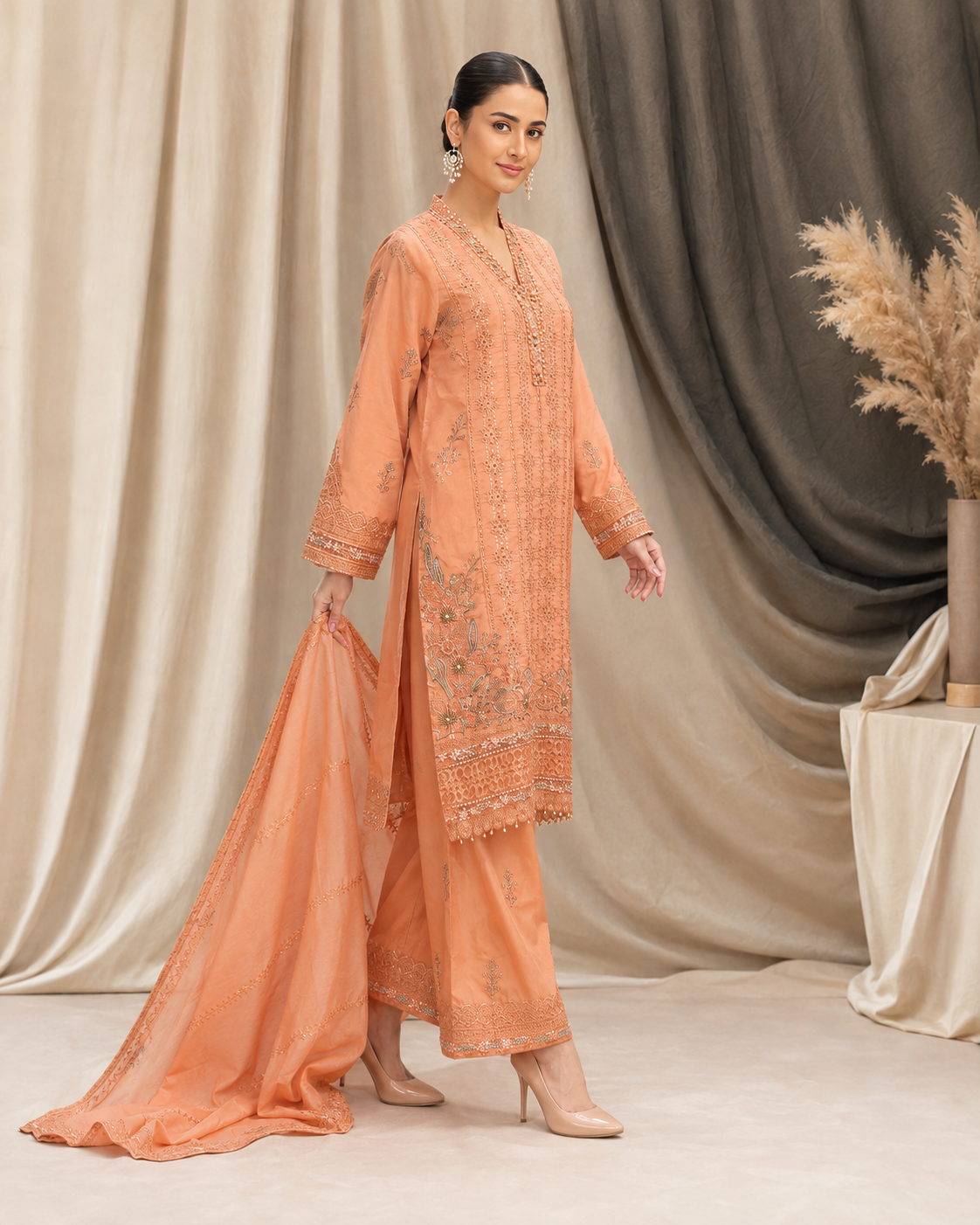 Peach Aura - 3-Piece Pret