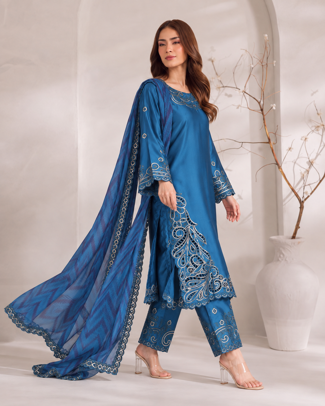 Midnight Zinc – Embroidered 3-Piece Pret