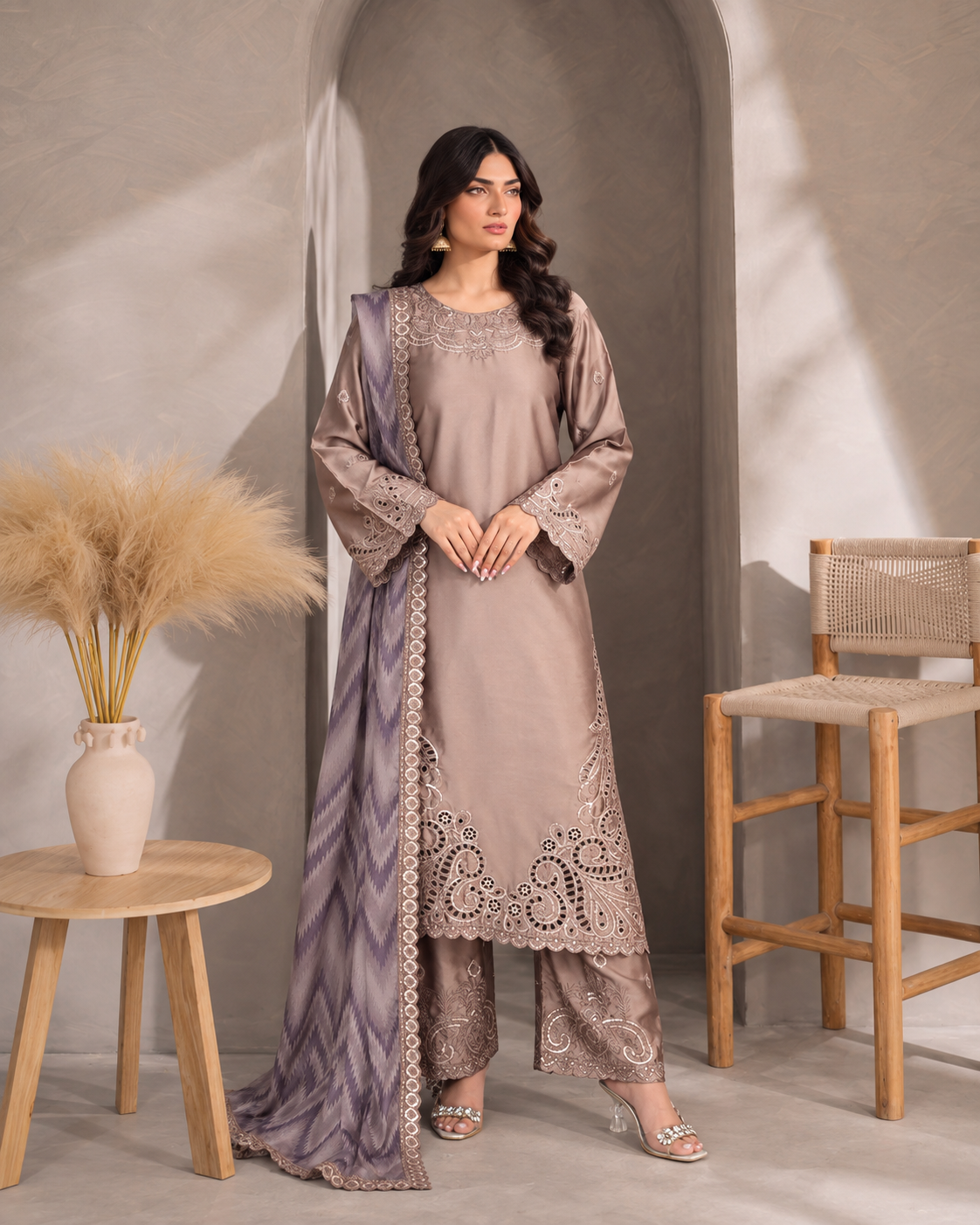 Sand Dune – Embroidered 3-Piece Pret