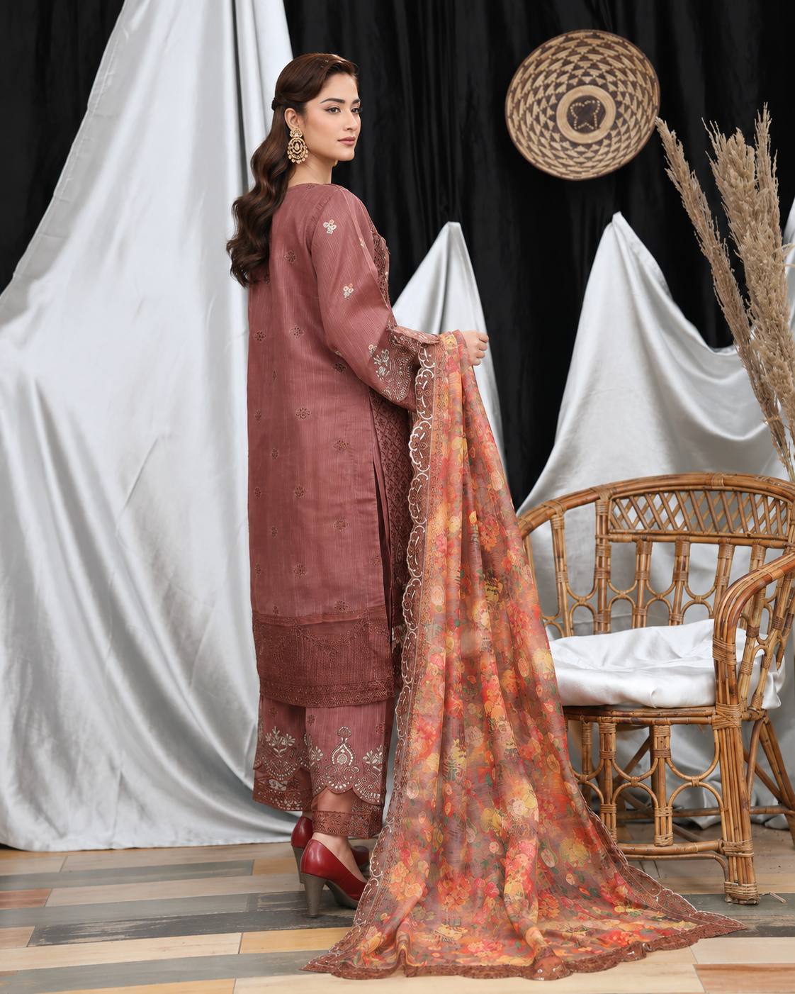 Mocha bloom  3-Piece Pret