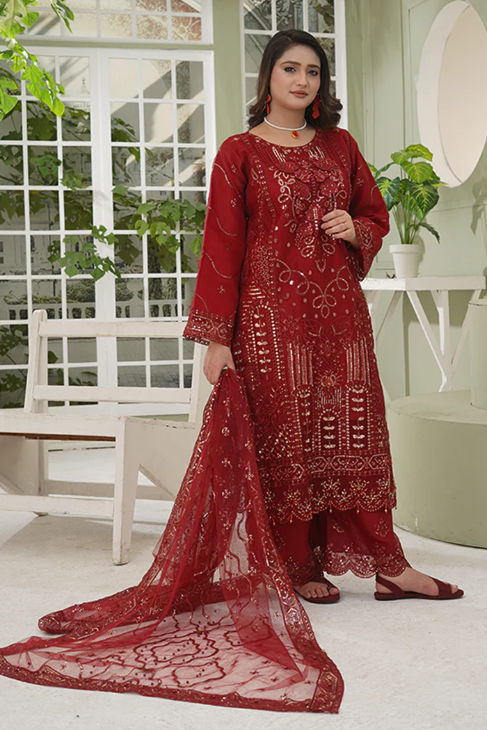 Crimson Charm 3-Piece Pret